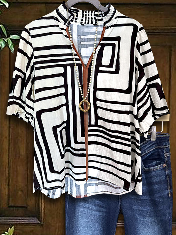 Urban Maze Split Neck Blouse
