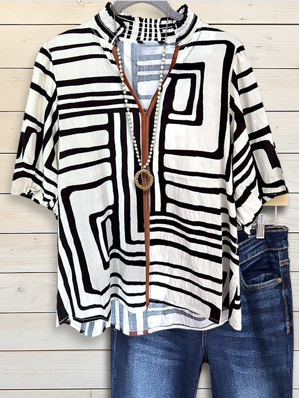 Urban Maze Split Neck Blouse