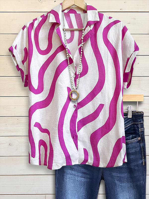 Berry Swirl Short Sleeve Blouse
