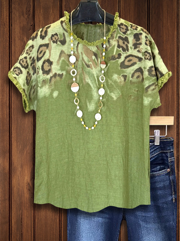 Leopard Gradient Print Top