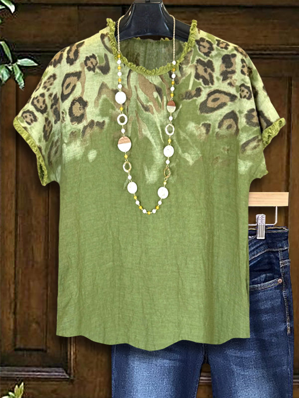 Leopard Gradient Print Top