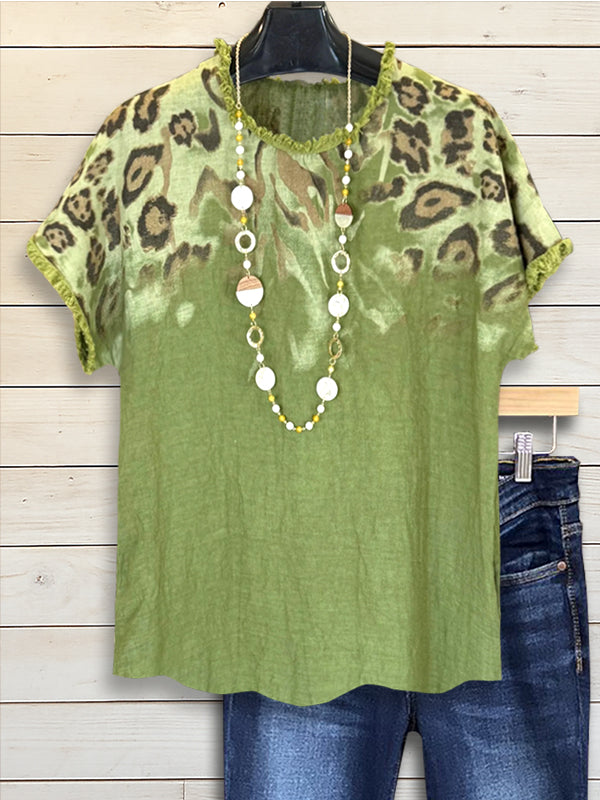 Leopard Gradient Print Top