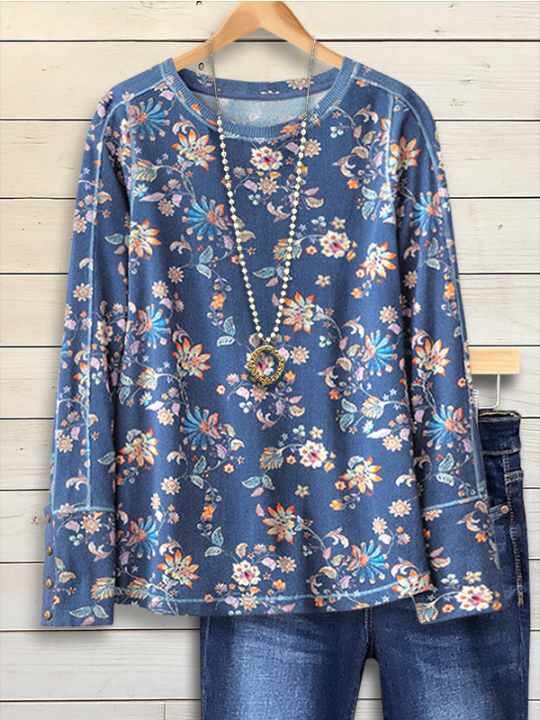 Ethnic Floral Print Top