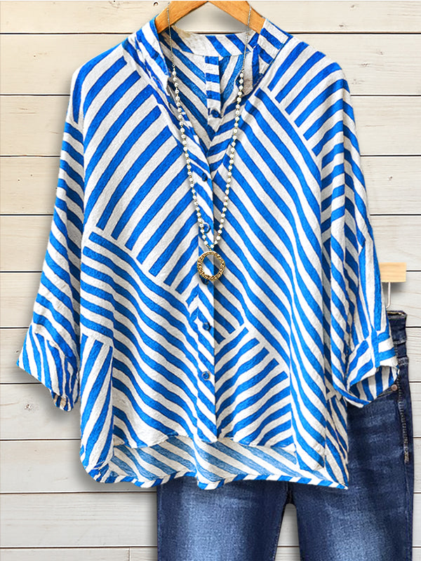 Coastal Stripes V-Neck Shirt