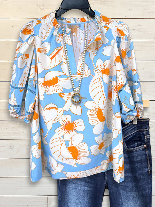 Sunshine Bloom Puff Sleeve Blouse