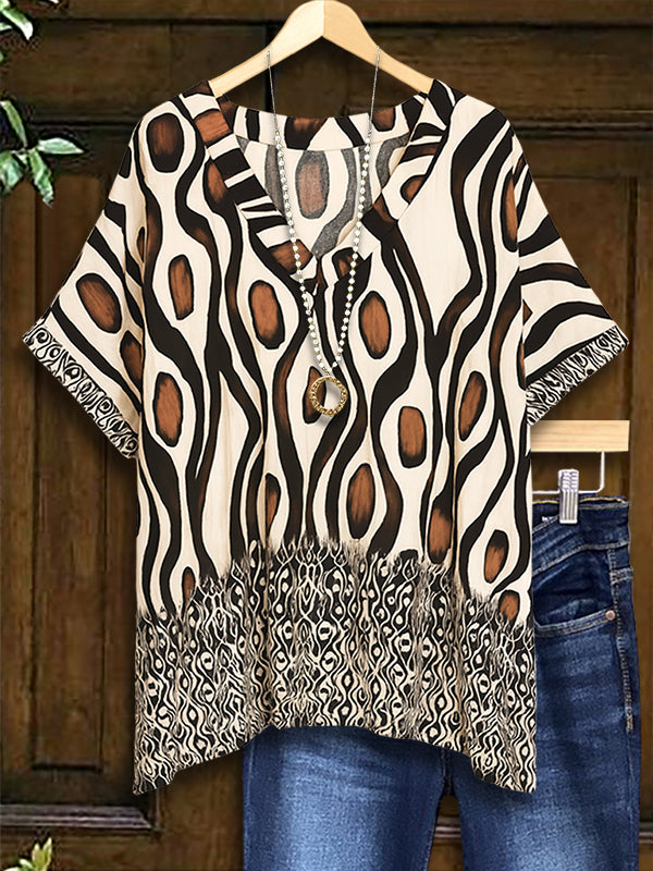 Sahara Rhythm V-Neck Blouse