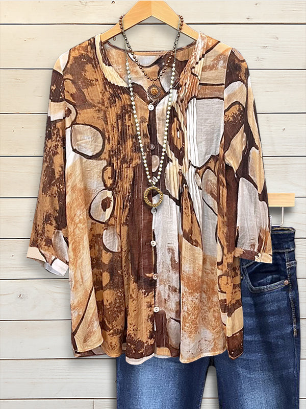 Olive Drift Animal Print Blouse