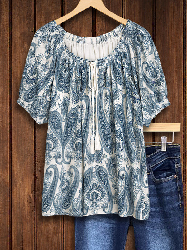 Paisley Print Casual Blouse