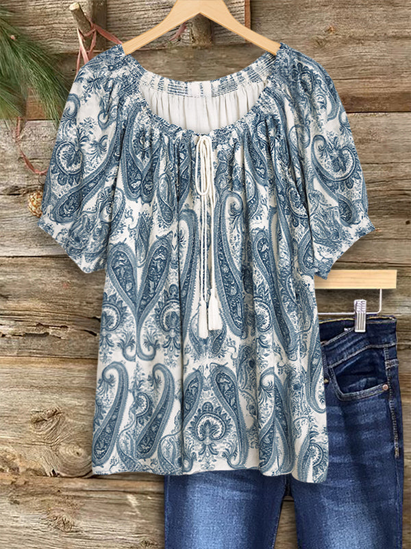 Paisley Print Casual Blouse