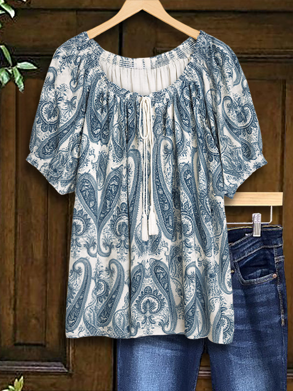 Paisley Print Casual Blouse
