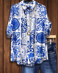 Mediterranean Graphic Print Blouse