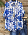 Mediterranean Graphic Print Blouse