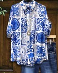 Mediterranean Graphic Print Blouse