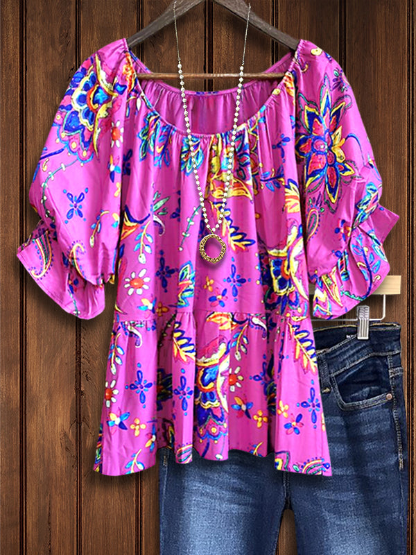 Boho Bloom Peasant Blouse