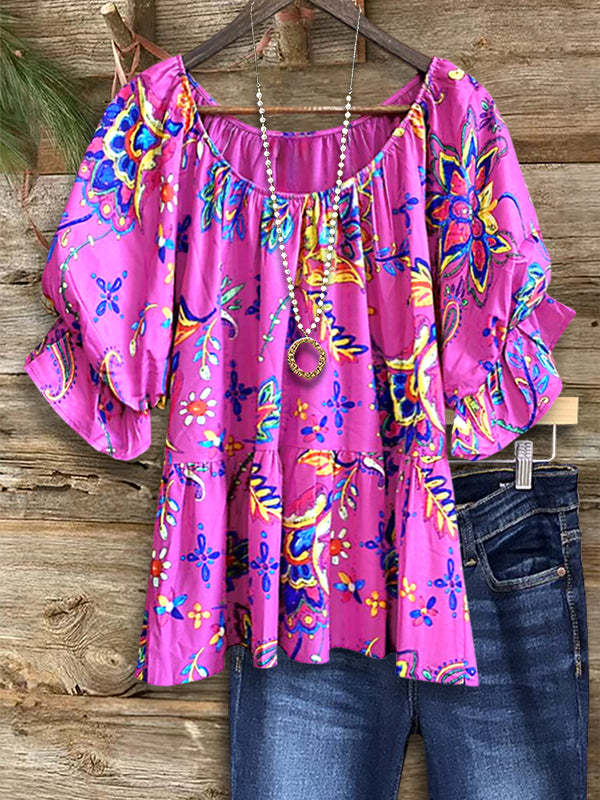 Boho Bloom Peasant Blouse