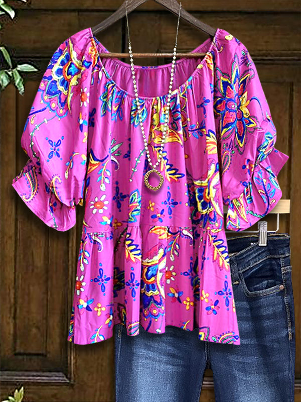 Boho Bloom Peasant Blouse