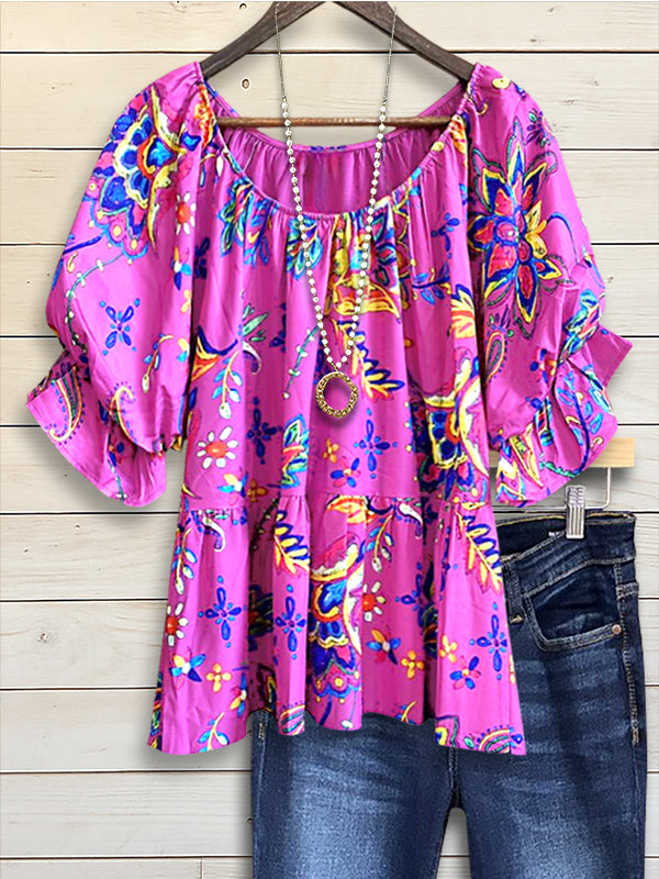 Boho Bloom Peasant Blouse