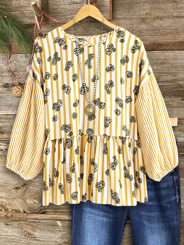 Golden Garden Stripe Blouse