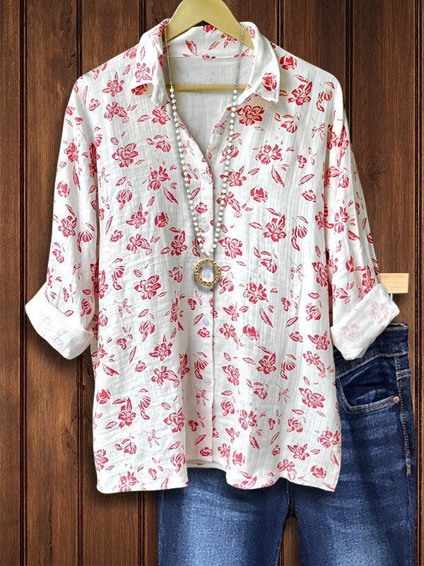 Sunlit Petals Cotton Shirt