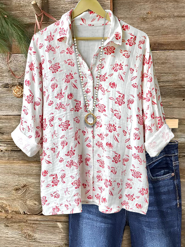 Sunlit Petals Cotton Shirt