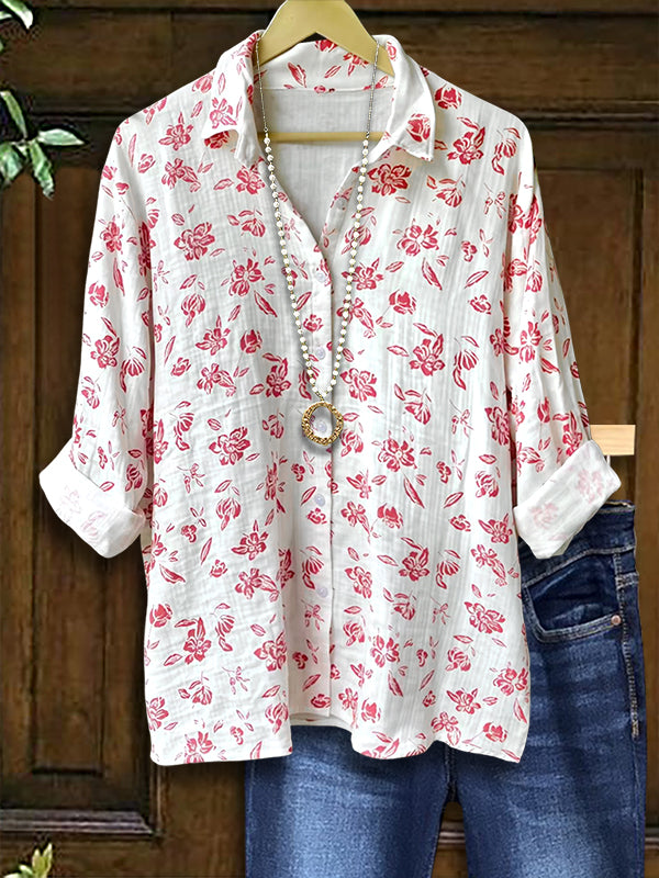 Sunlit Petals Cotton Shirt
