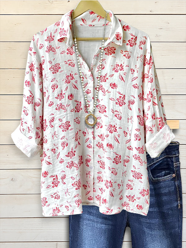 Sunlit Petals Cotton Shirt