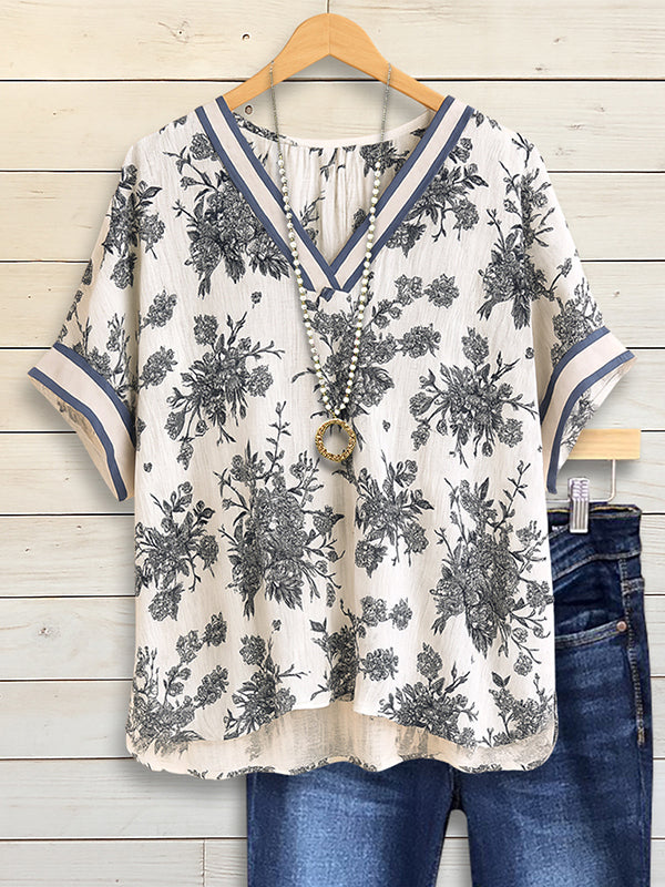 Retro Floral Casual Top