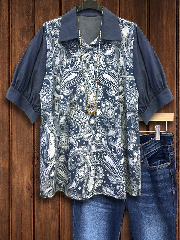 Blue Mirage Paisley Blouse