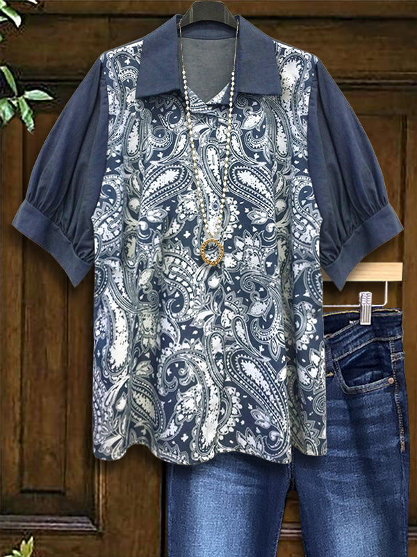 Blue Mirage Paisley Blouse