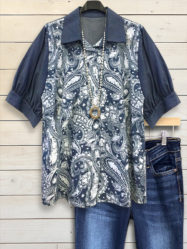 Blue Mirage Paisley Blouse