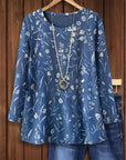 Indigo Whisper Floral Top