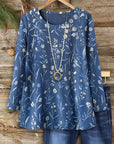 Indigo Whisper Floral Top