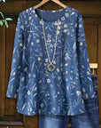Indigo Whisper Floral Top