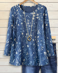 Indigo Whisper Floral Top