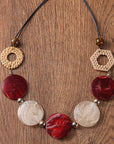 Rattan Acrylic Disc Necklace