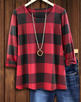 Classic Red Plaid Top