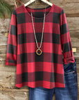 Classic Red Plaid Top