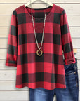 Classic Red Plaid Top