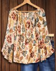 Bohemian Floral Ruffle Blouse