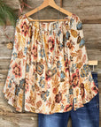 Bohemian Floral Ruffle Blouse