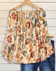 Bohemian Floral Ruffle Blouse