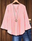 Sweet Gingham Ruffle Blouse