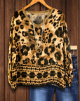 Vintage Leopard Print Casual Top