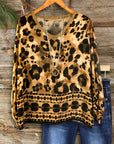 Vintage Leopard Print Casual Top