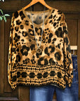 Vintage Leopard Print Casual Top