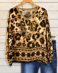 Vintage Leopard Print Casual Top