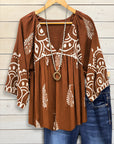 Ethnic Printed Casual Blouse