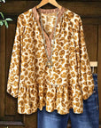 Wild Charm Leopard Peplum Blouse