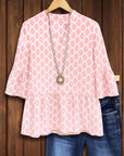 Sweet Rose Flared Sleeve Blouse