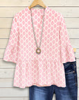 Sweet Rose Flared Sleeve Blouse